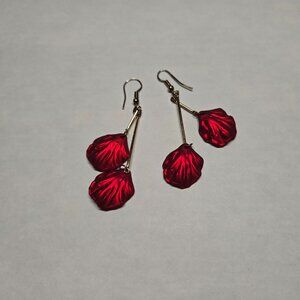 Red Leaf/Petal Earrings